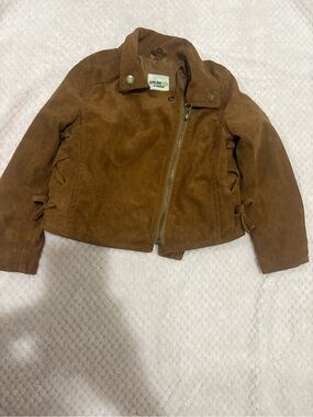 OshKosh B'gosh Brown Suede Moto Jacket for Kids - Lace Side Detail